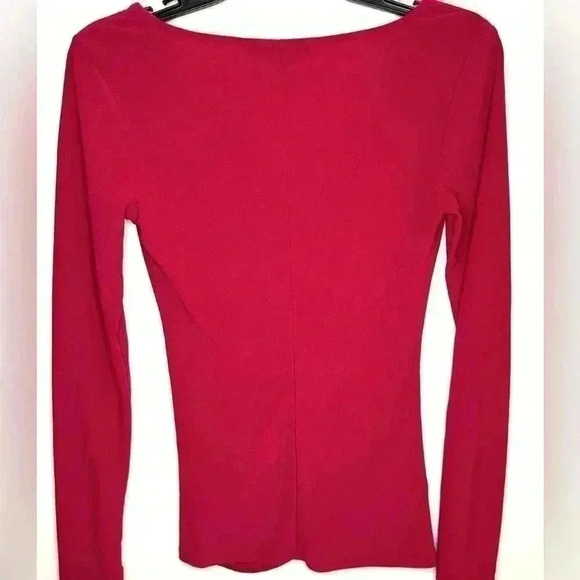 Narciso Rodriguez Womens DesigNation Ruched Front V-Neck Knit Top Pink Size XS - Picture 3 of 7